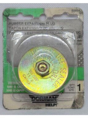 Dorman Rubber Expansion Plug 1-5/8" To 1-3/4" Sealer Install Dry Underhood